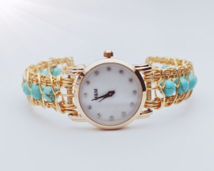 Wholesale Handmade Mix Color wire wrap  turquoise beads watches 10 pcs per lot