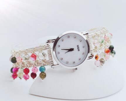 Wholesale Handmade Mix Color wire wrap  mix color agate beads watches 10 pcs per lot