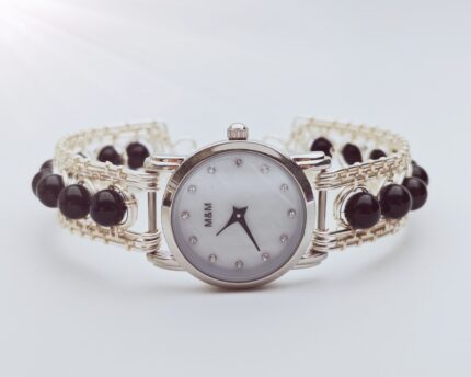 Wholesale Handmade Mix Color wire wrap black agate beads watches 10 pcs per lot