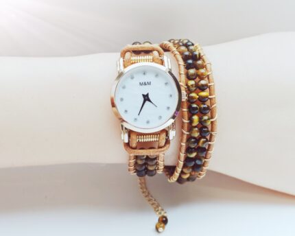 Wholesale Handmade Mix Color wire wrap leather beads watches 10 pcs per lot