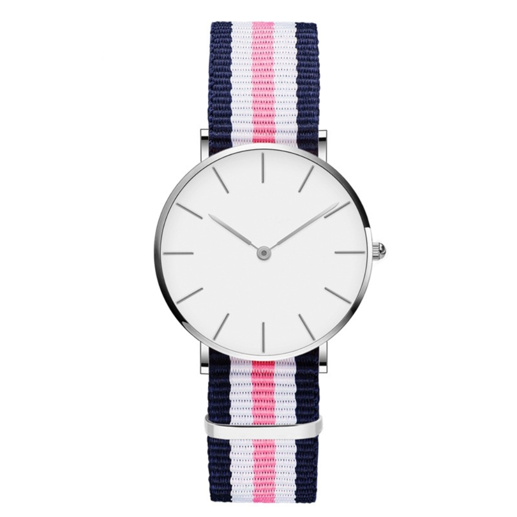 MEITU_20260127_172625500 MW362L nylon Strap Silver Waterproof Watches MOQ 30 pcs with your logo on - Afbeelding 1
