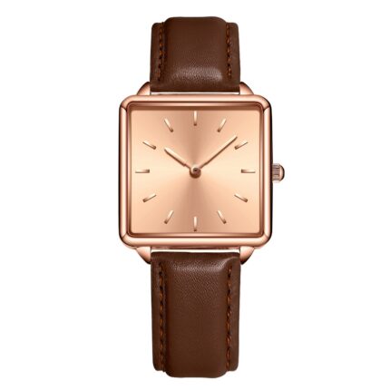 MW108F  Leather Strap Rose Gold Waterproof Watches MOQ 30 pcs with your logo on