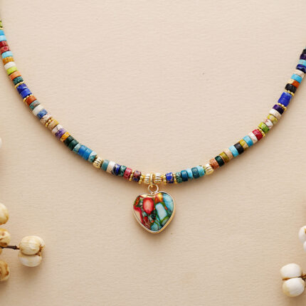 Wholesale gem stone necklace mix color 10 pcs per lot